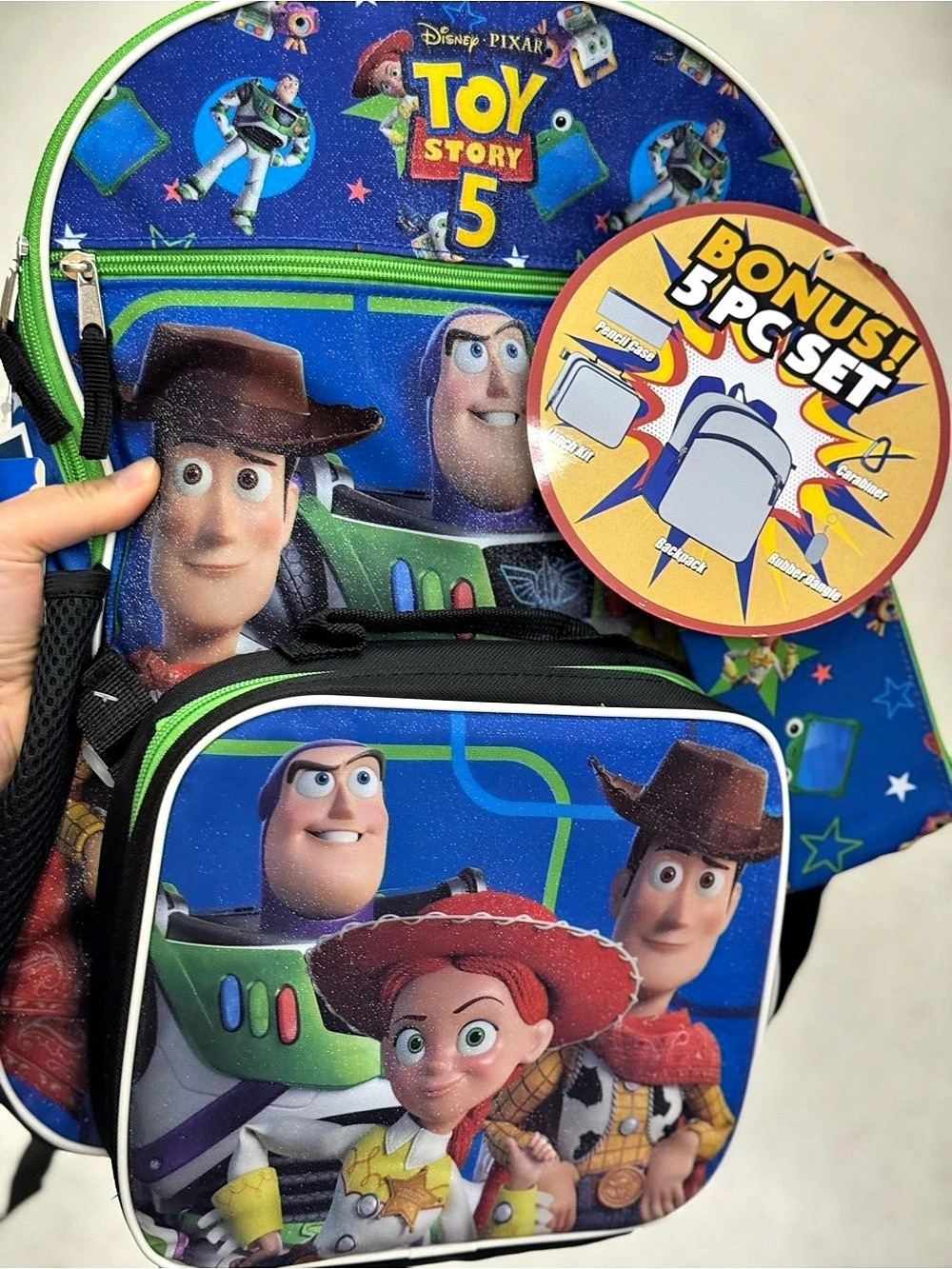 Disney Pixar Toy Story 5 Backpack Blue & Green NWT